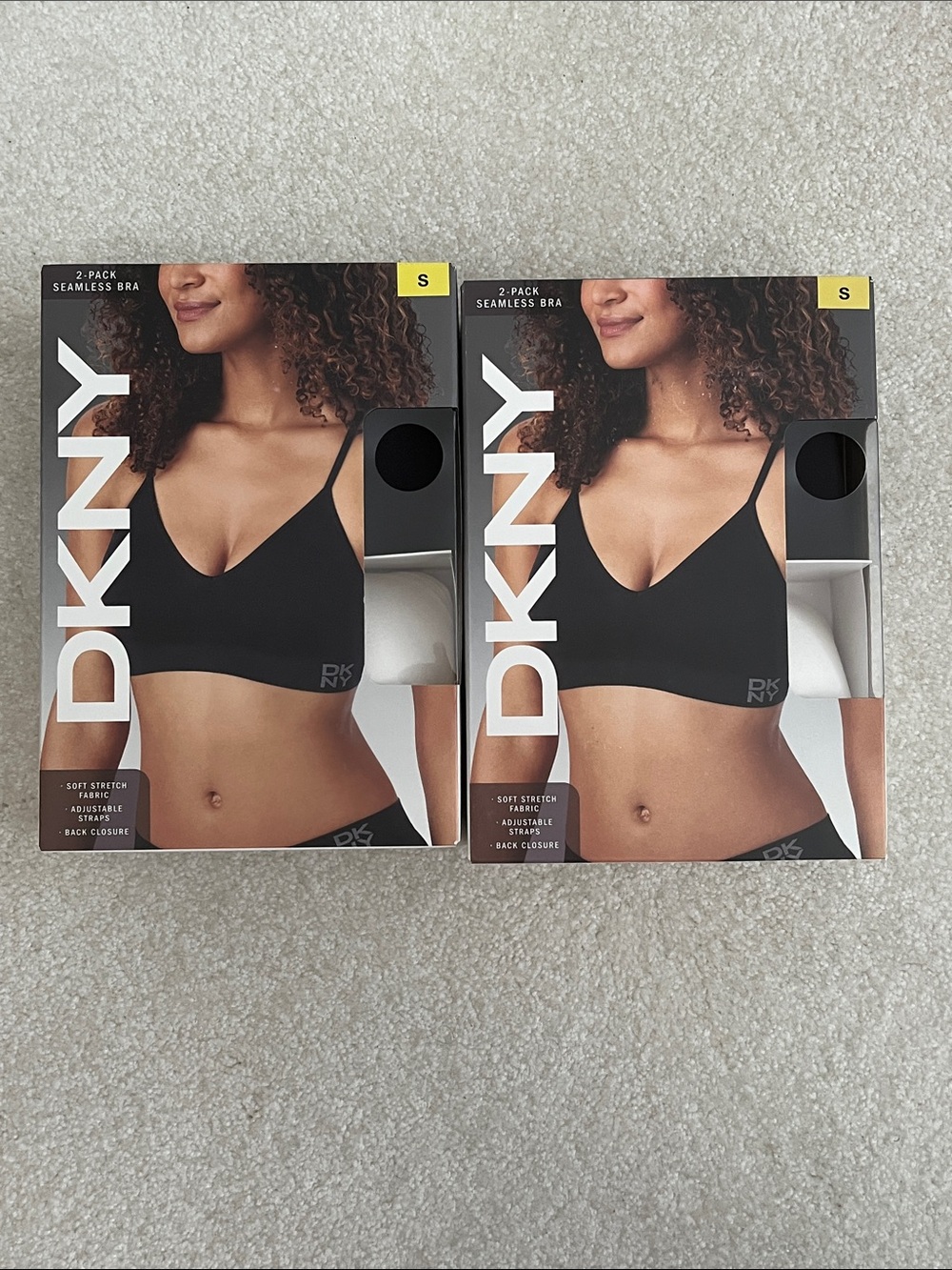 Dkny 2-Pack Seamless Bralette in Black & White 2 PACKAGES Small Size